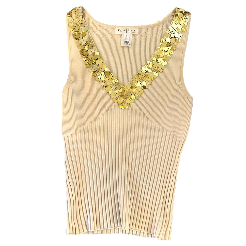 WHBM sequin V neck sweater Sz XS